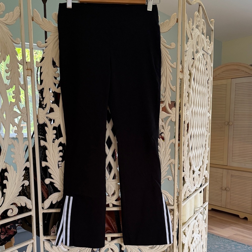 Bar III Black Straight-Leg Pants with White Stripe Detail